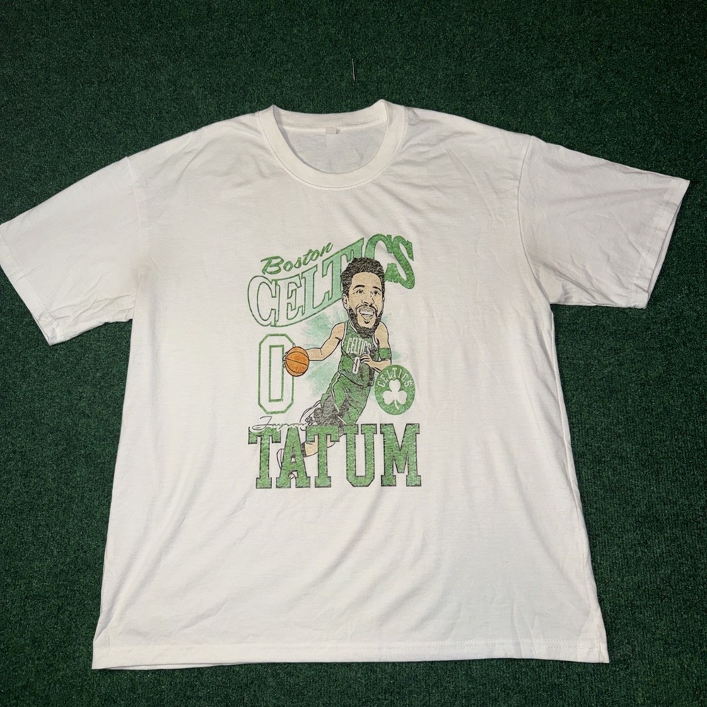 Boston Celtics Jayson Tatum Graphic T Shirt White Size XL S39